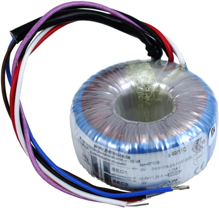 Sedlbauer Ringkerntrafo Transformator 30VA 2x18V für Audio, Industrie, Halogen und Schienensysteme -