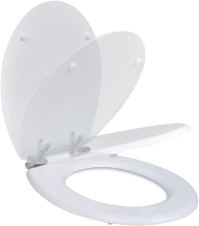 HOMIUSE Toilettensitz MDF Deckel mit Absenkautomatik Weiss Toilettendeckel Wc Sitz mit Absenkautomat