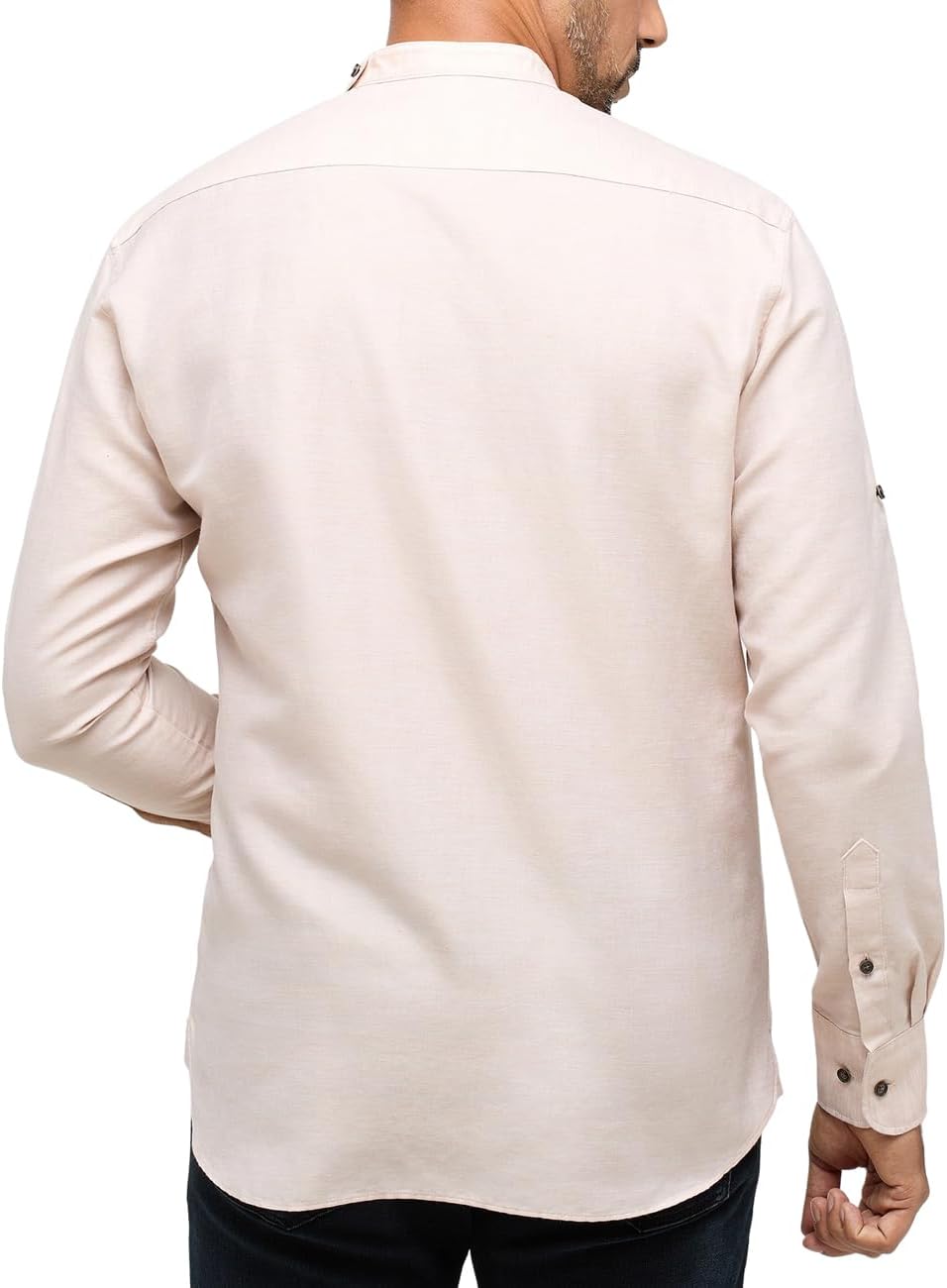 eterna Modern Fit 1863 Trachtenhemd Langarm Stehkragen beige Grösse 43