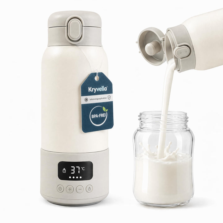 Tragbarer Flaschenwärmer Baby für unterwegs,500ml Kapazität,100W Schnellwärmung,24-Stunden-Konstantt