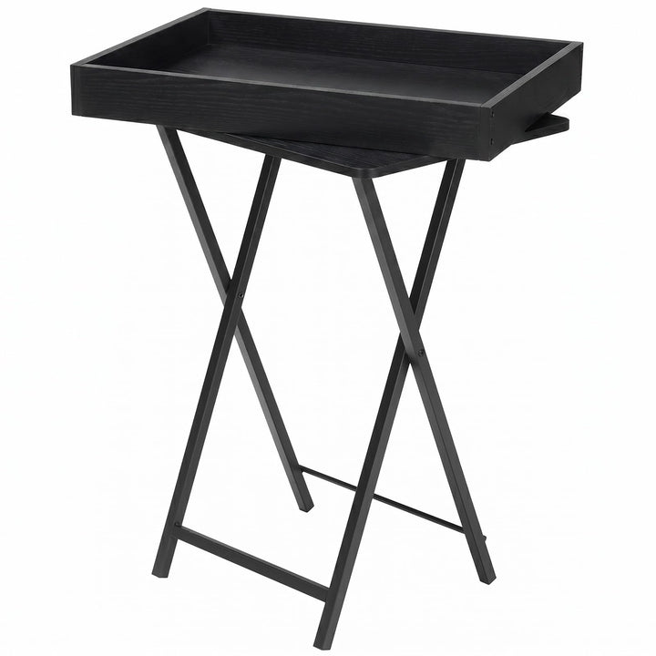 HOOBRO Beistelltisch, Klappbarer Nachttisch, Couchtisch, Faltbarer TV-Tablett zum Essen, Snack-Abend