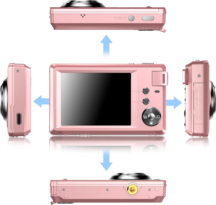 Digitalkamera, 1080P 48MP Fotokamera 4K HD Kompaktkamera mit 32GB SD-Karte FHD Digital Kamera, Fotoa