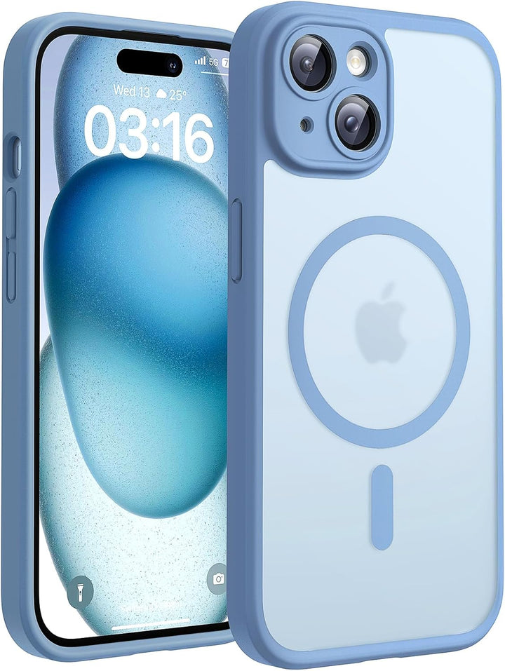 TOCOL 3 in 1 für iPhone 15 Hülle für MagSafe, Vollständiger Kameraschutz Stossfest Kratzfest Magneti
