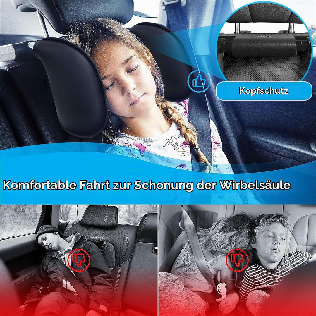 Aipwerer Kopfstütze Auto, Weichem Gedächtnisschaum,Einziehbare Abnehmbare Nackenstütze Autositz Seit