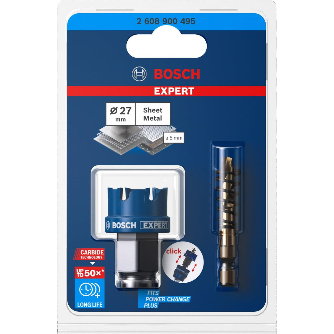 Bosch Accessories 1x Expert Sheet Metal Lochsäge (für Stahlbleche, Edelstahlbleche, Ø 27 mm, Zubehör