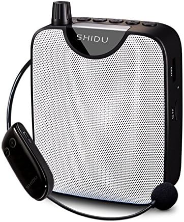 SHIDU Sprachverstärker mit Mikrofon Headset, Mini Stimmverstärker tragbare Pa Lautsprecher System wi
