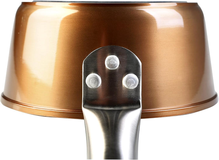 WECOOK! Professional Stielkasserolle Induktion 16 cm, Milchtopf, Ökologischer Antihaft-Stein ohne PF