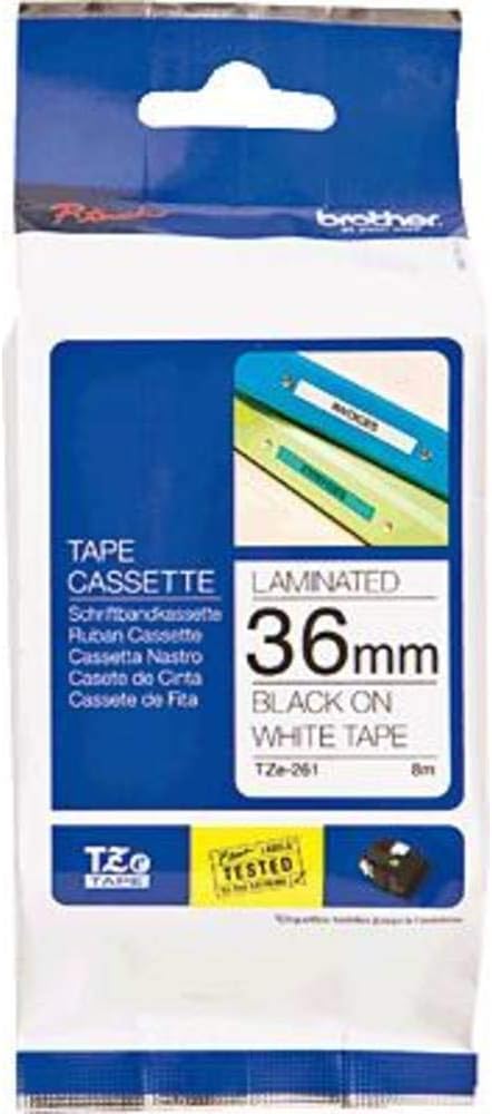 Brother Original P-touch Schriftband 36 mm, schwarz auf weiss (kompatibel mit Brother P-touch P3600,