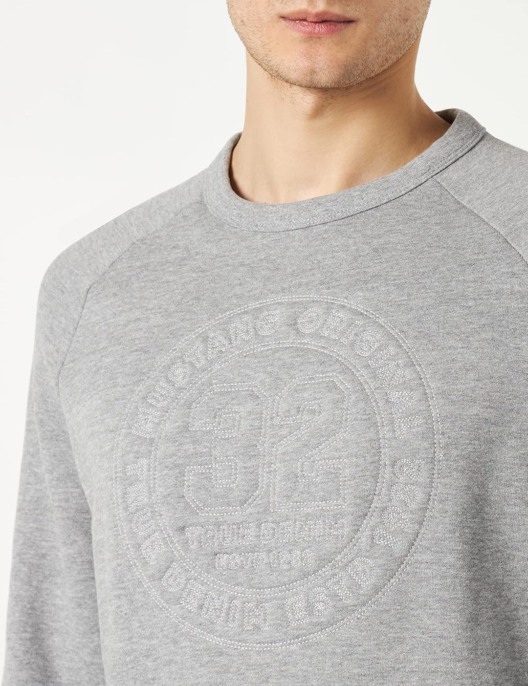 MUSTANG Herren Sweatshirt M Grey Melange 4191, M Grey Melange 4191