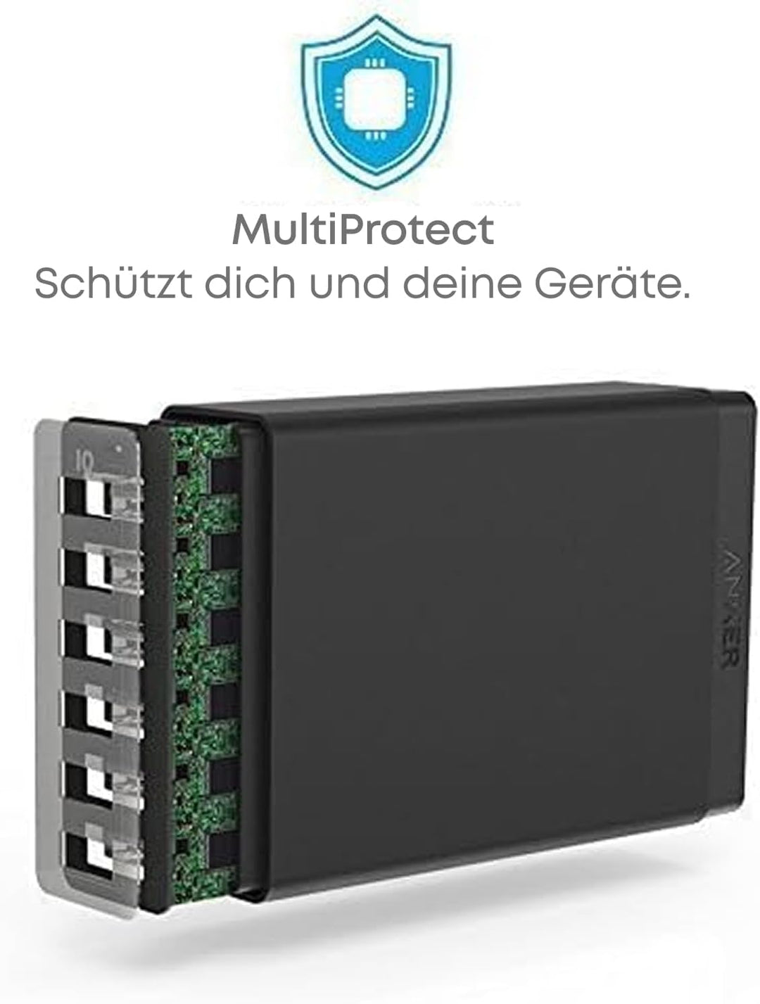 Anker PowerPort 6 (60W 6-Port USB Ladegerät) Family-Sized Desktop Ladeadapter mit PowerIQ Technologi