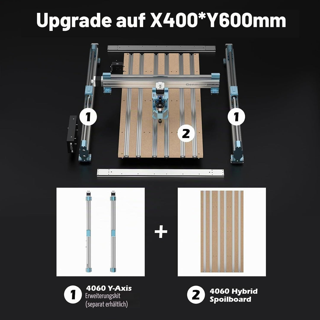 4040-PRO Y-Achsen-Erweiterungssatz, 4040 Upgrade auf 4060, CNC-Zubehör für 4040-PRO CNC-Fräsmaschine