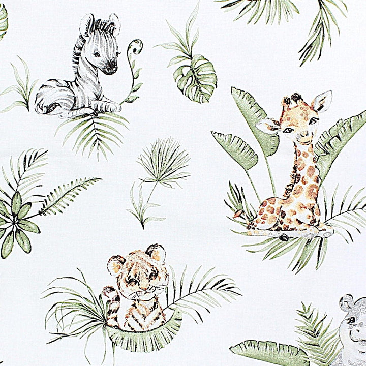 TupTam Baby Wickeltischauflage mit Baumwollbezug Gemustert, Farbe: Safari/Löwe/Braun/Blätter/Grün, G