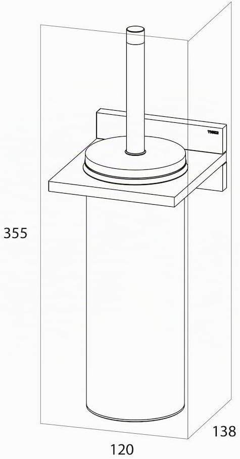 Tiger Safira Toilettenbürste mit Glashalter, chrom, Toilettenbürste