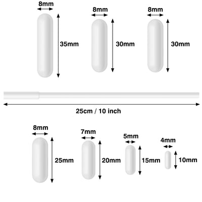 HYCC Labor Magnetrührer mit 7 Magnetrührstäbchen und Rührstab-Retriever, 3000 Umdrehungen/min, Max.