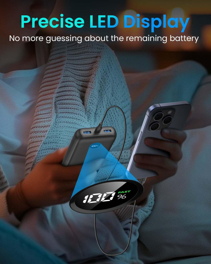 Power Bank 27000mAh, SOARAISE 22,5W Externer Akku PD 3.0 QC 4.0 Powerbank mit LED Display USB-C Eing