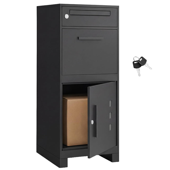 SONGMICS Paketbox, Paketbriefkasten, Briefkasten mit Paketfach, Paketkasten XXL, für Briefe, Pakete,