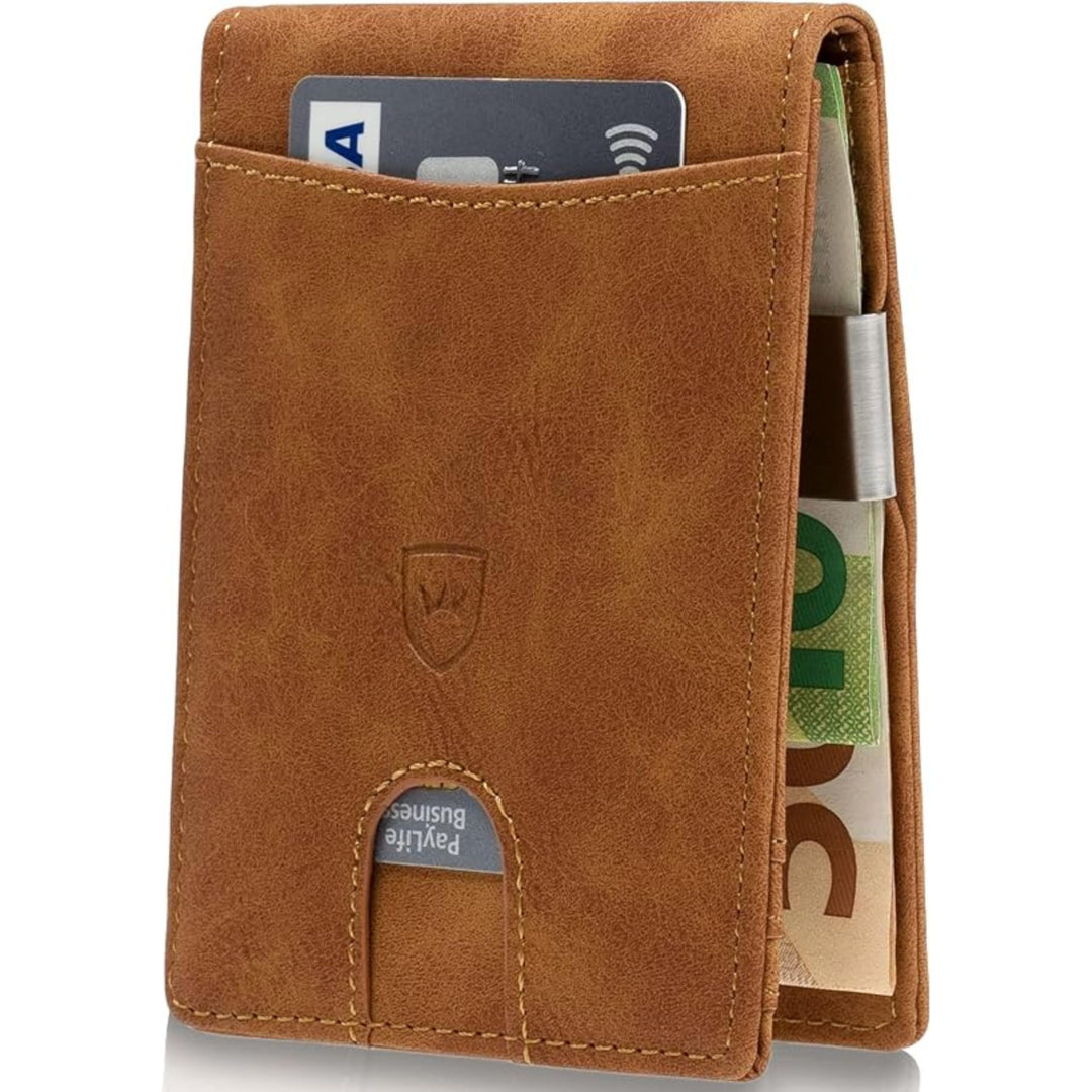Kronenschein® Slim Wallet mit RFID Schutz I Geldbörse Herren & Damen klein I Portmonee mit Geldklamm