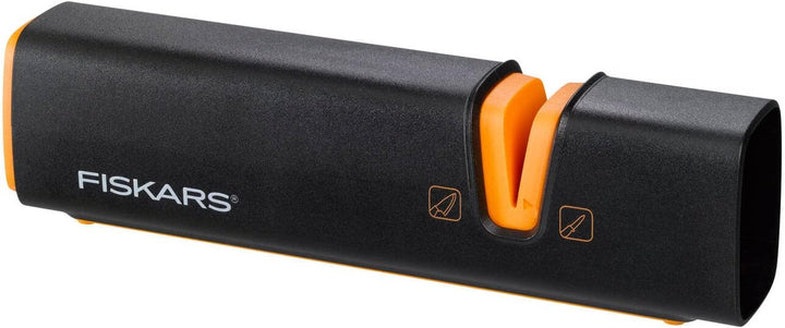 Fiskars Messerschärfer für scharfe Messerklingen aus Stahl, Keramikschleifstein, Edge, Roll-Sharp, S