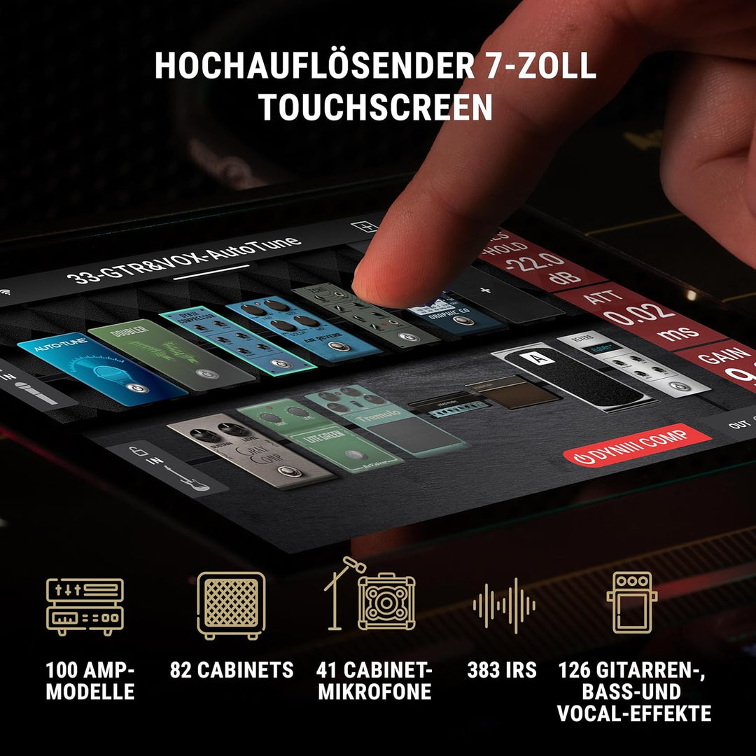 HeadRush Prime - Gitarren & Vocal Multi-Effekt-Pedal, Modelling-Prozessor mit Amp Cloner, Antares Au