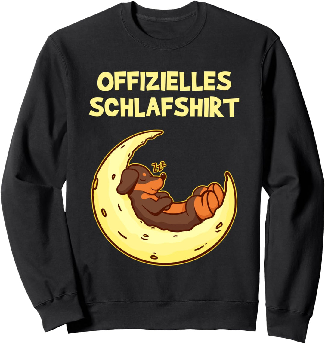 Pyjama Nachthemd Dackel Mond Offizielles Schlaf Sweatshirt