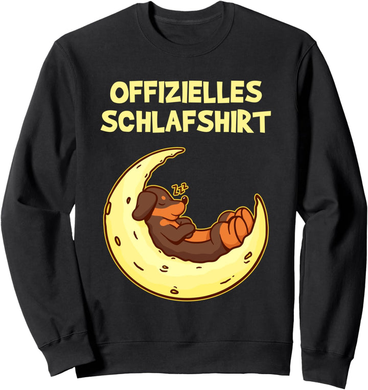 Pyjama Nachthemd Dackel Mond Offizielles Schlaf Sweatshirt