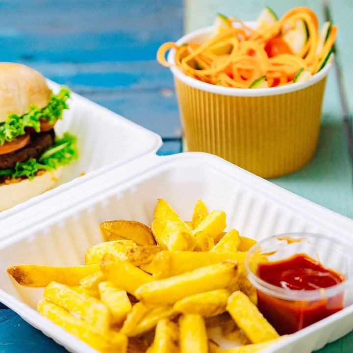 BIOZOYG Scatola Hamburger Biologica Monouso Ciotola di Canna da Zucchero biodegradabile I Contenitor