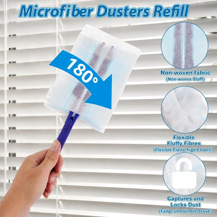 102 Stück Staubmagnet Nachfüllpack, Duster für Pronto Staubwedel, Staubwedel Teleskop Staubwischer m