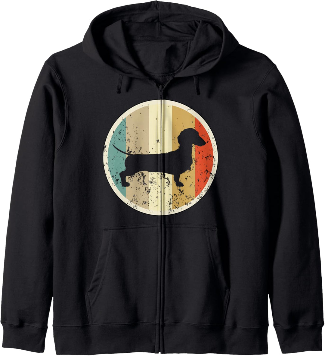 Retro Vintage Grunge Style Dackel Dachshund Teckel Hunde Kapuzenjacke