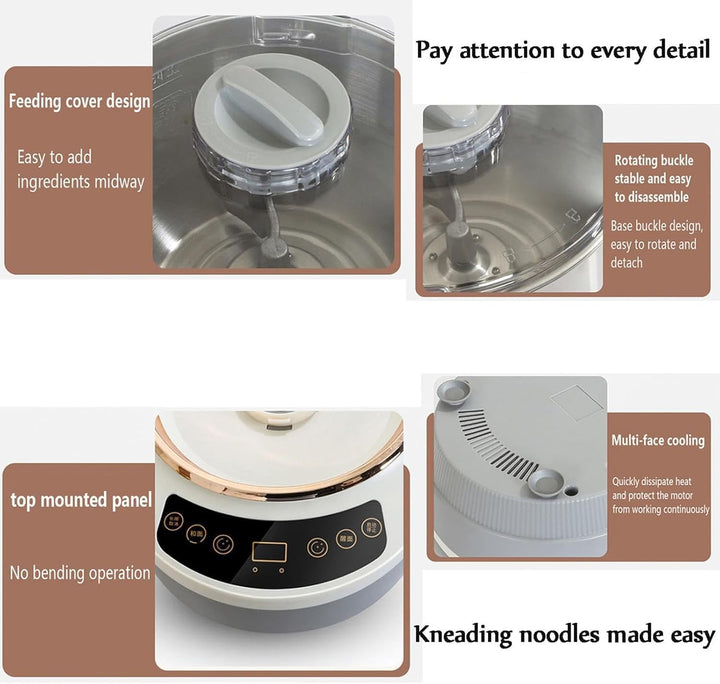Teigmaschine mit Fermentfunktion, professioneller Edelstahl-Maker mit Timing, geteiltes Design, Teig