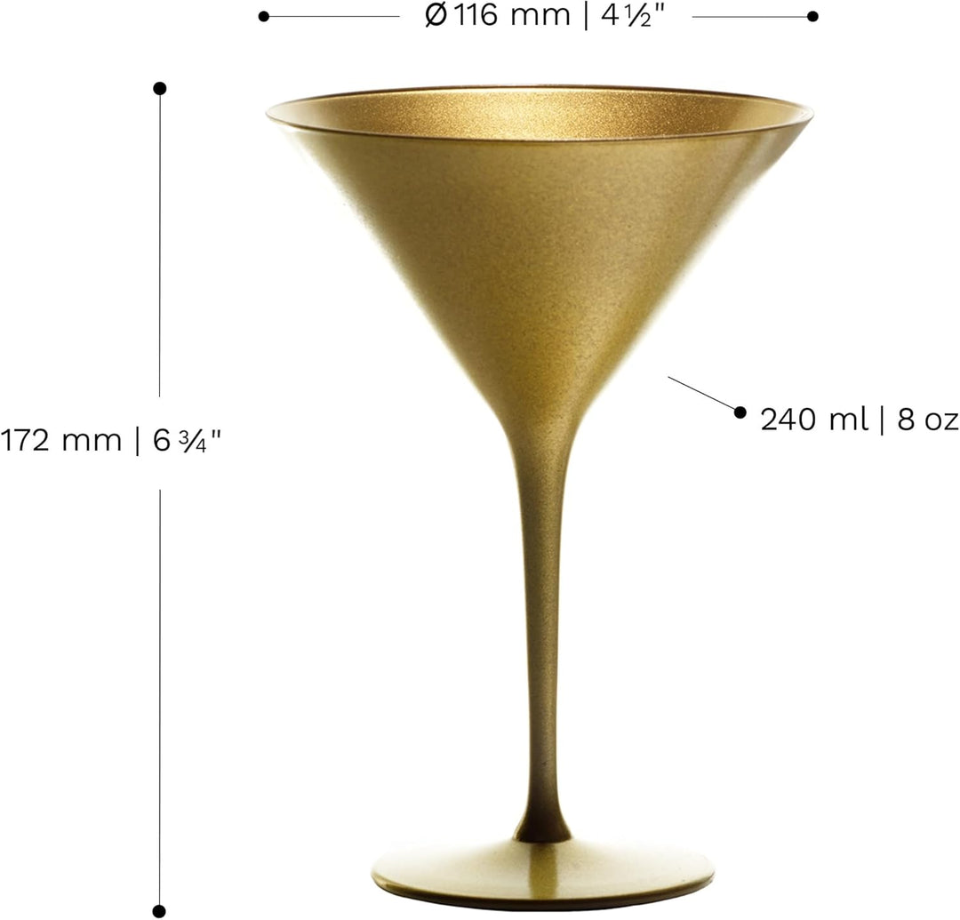 Stölzle Lausitz Cocktailschale Elements 240ml I Martini Gläser 6er Set I gold I Cocktailgläser spülm