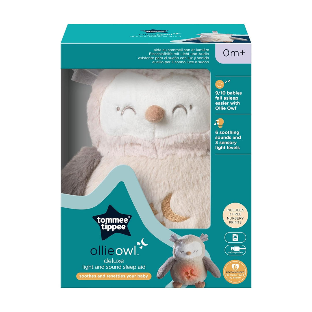 Tommee Tippee Deluxe Ton- und Licht-Einschlafhilfe für Babys und Kleinkinder mit CrySensor, OllieEul