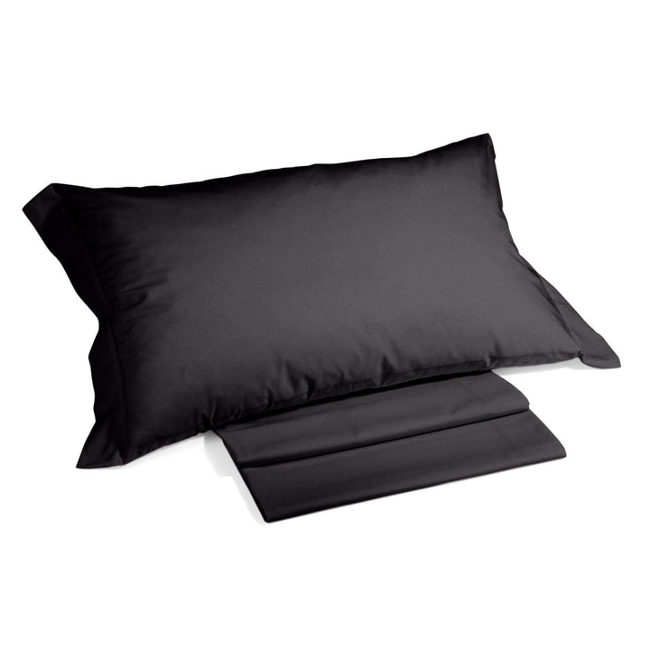Caleffi - Bettwäsche-Set aus Baumwolle, einfarbig, für Doppelbett, Schwarz Re Schwarz, Re Schwarz