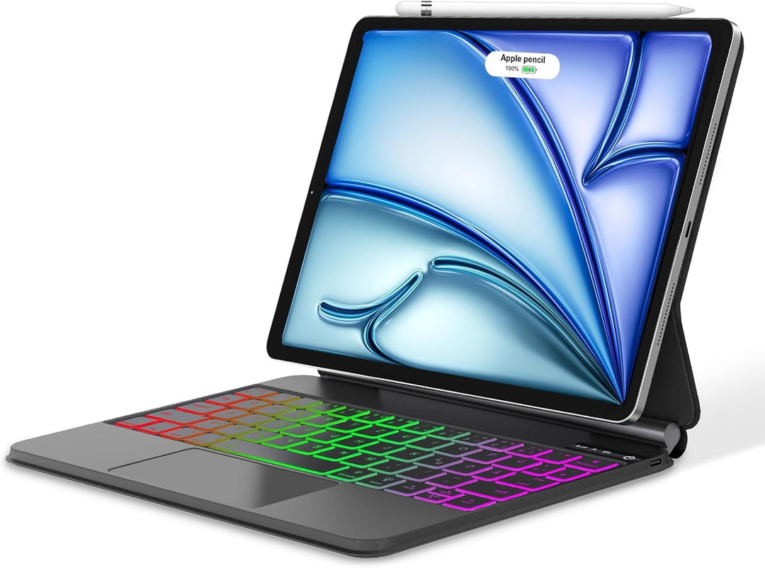 Magic Keyboard für iPad Air 11 Zoll M4 2026/M3 2025/M2 2024 mit Multi-Trackpad, 7-Farbigem Beleuchtu