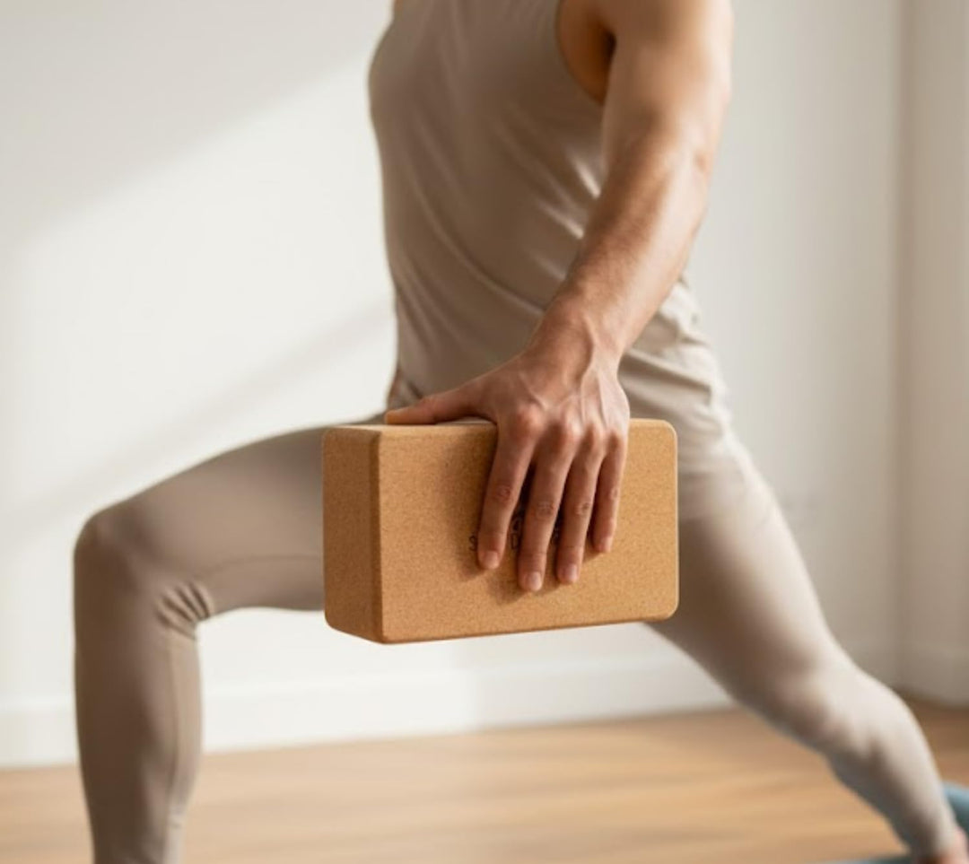 Südgrat Yoga Block Kork 100% Natürlich Stabil Griffig | Pilates Fitness 22,5x14,5x7cm Beige 660g, Yo