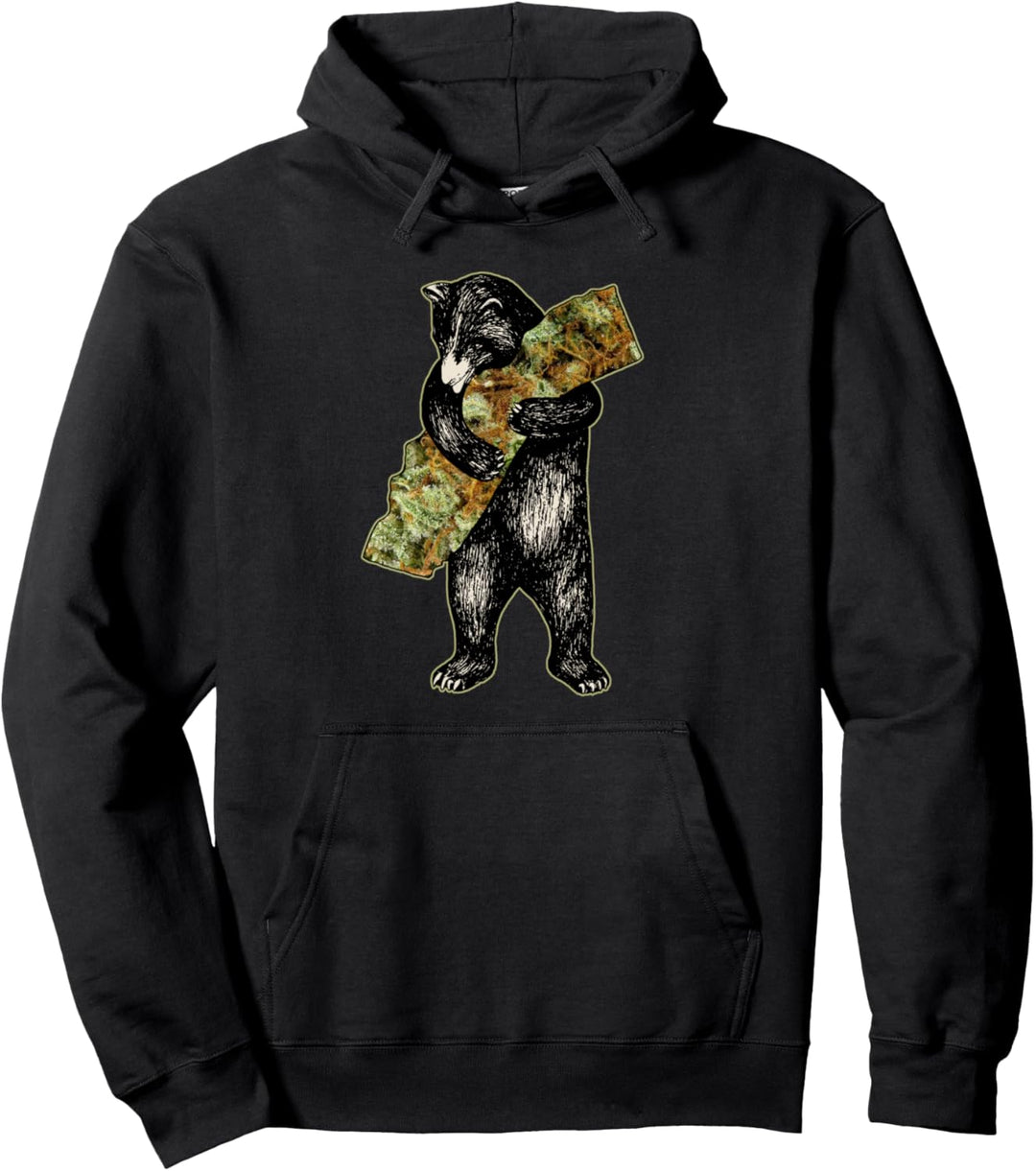 Marijuana I Love California Weed Shirt Art-Retro Cali Bear Pullover Hoodie