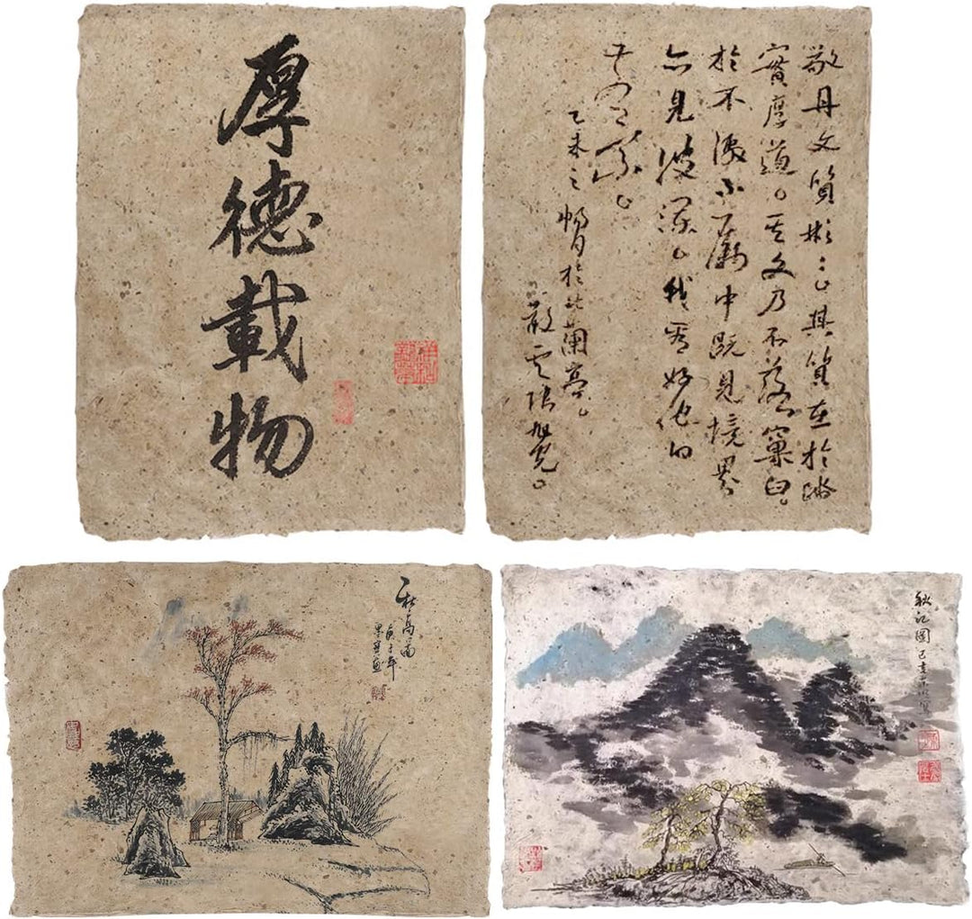 Acidea Maulbeerpapier, 50 Blatt 30 x 40cm Naturfaser Textur, Handgeschöpftes Papier Chinesischer Sti