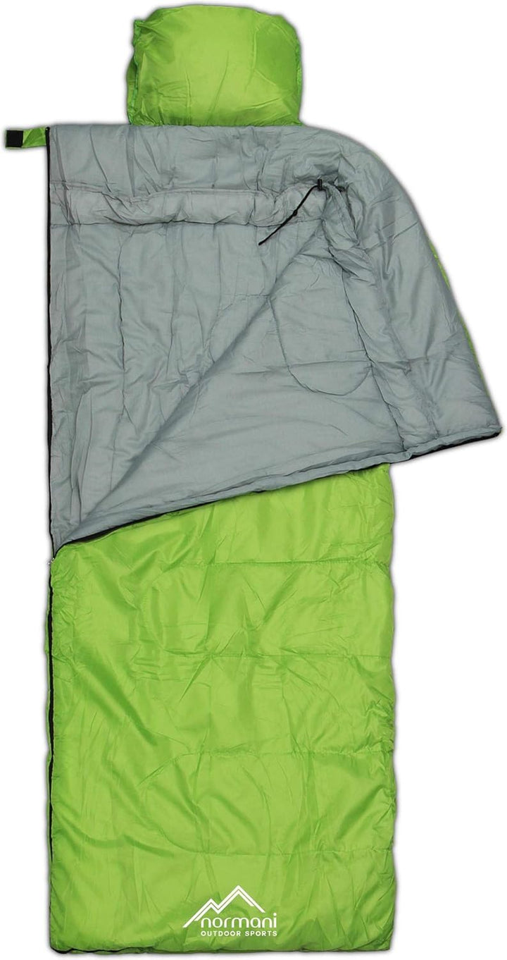 normani Einzel Schlafsack Pilotenschlafsack mit integriertem Kopfkissen Pilot/Limette Einheitsgrösse