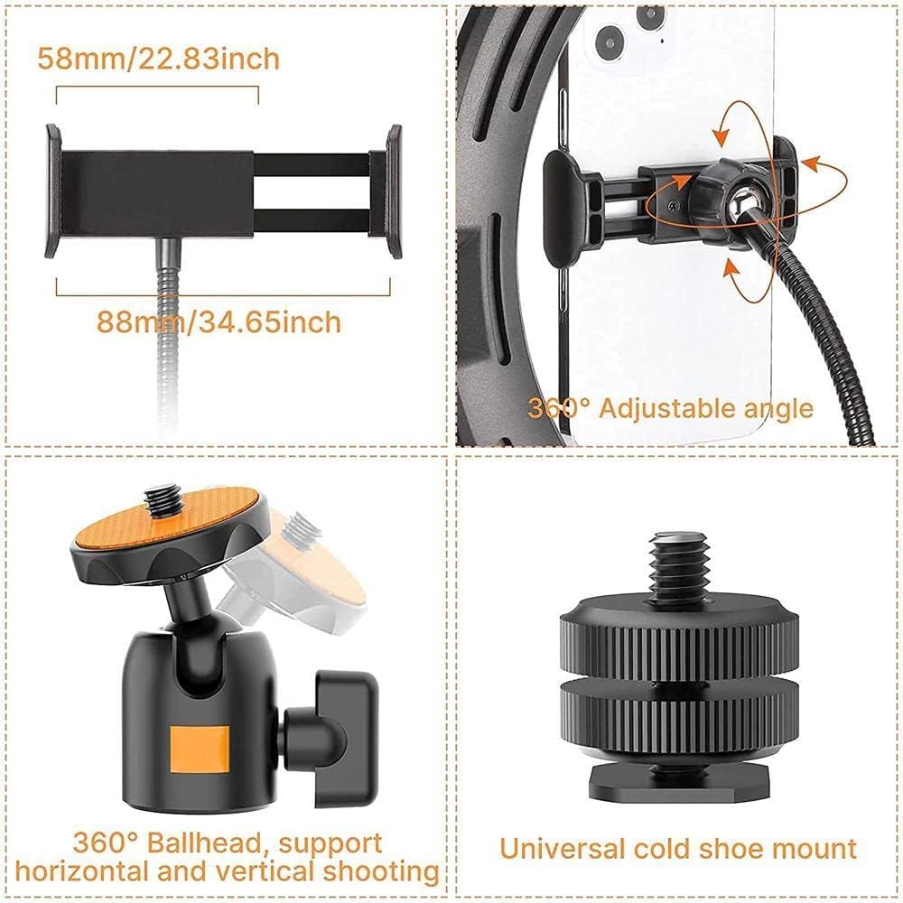 VIJIM K10 RGB Desktop-Ringlampe mit ausziehbarem Stativ und Tischklemme