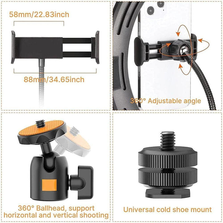 VIJIM K10 RGB Desktop-Ringlampe mit ausziehbarem Stativ und Tischklemme