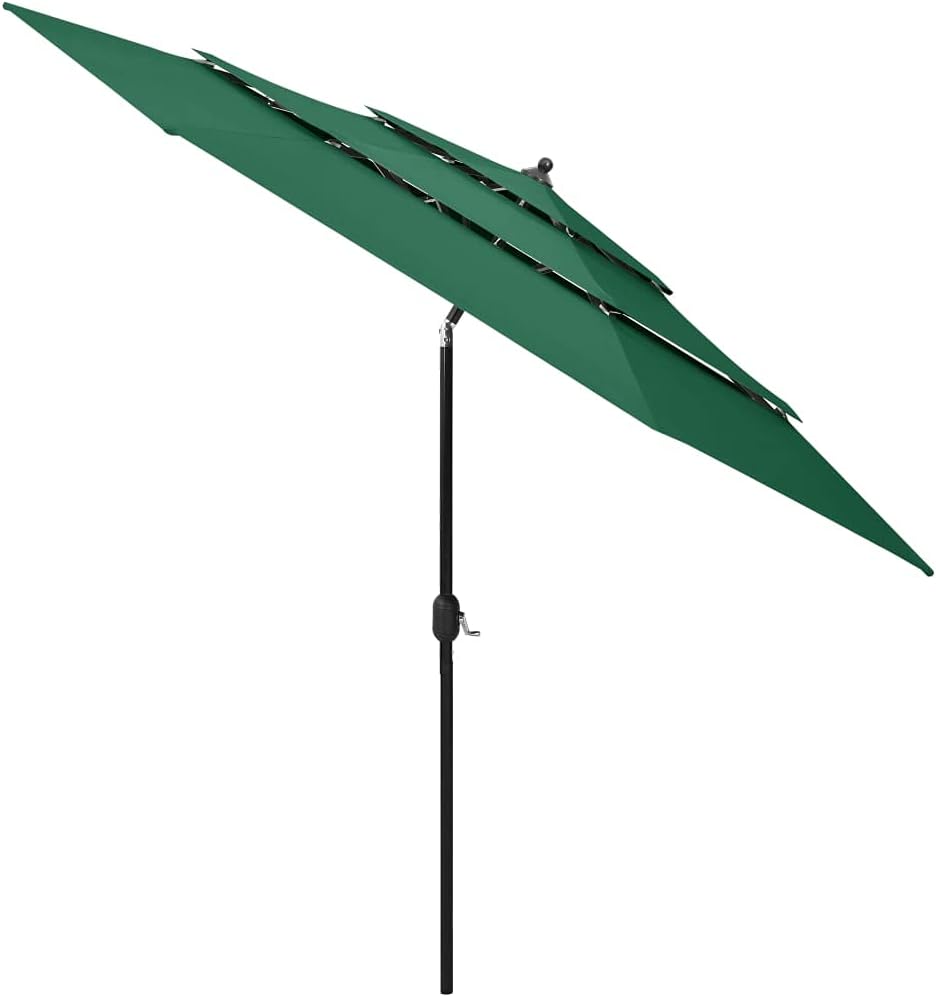 vidaXL Sonnenschirm mit Aluminium-Mast 3-lagig Ampelschirm Gartenschirm Marktschirm Strandschirm Kur