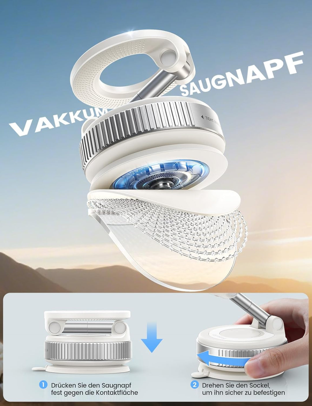 Lamicall Magnetische Handyhalterung Auto für Magsafe Autohalterung - [Vakuum Saugnapf & 24X Magnet]