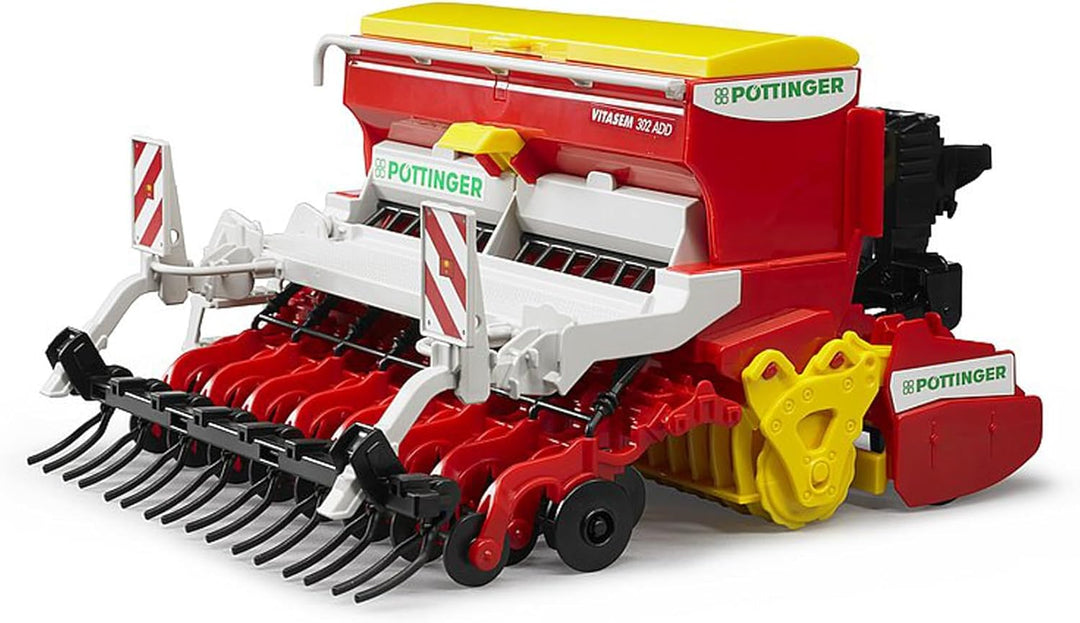 bruder 02347 - Pöttinger Vitasem 302ADD Kreiselegge-Sämaschine - 1:16 Traktor-Anhänger Spielzeug Bau