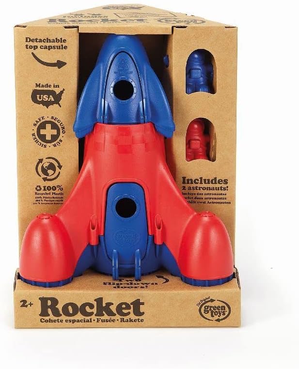 Green Toys 8601039 Rakete, Raumschiff, nachhaltiges Spielfahrzeug für Kinder ab 24 Monaten