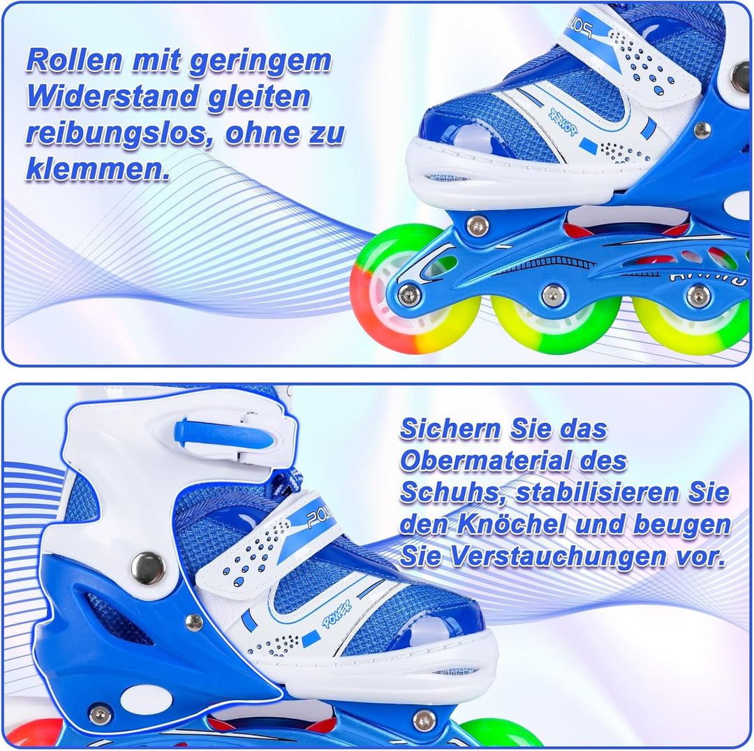 JIFAR Inliner Für Kinder Verstellbare Inline Skates mit Beleuchteten Rädern Rollschuhe Outdoor Schuh