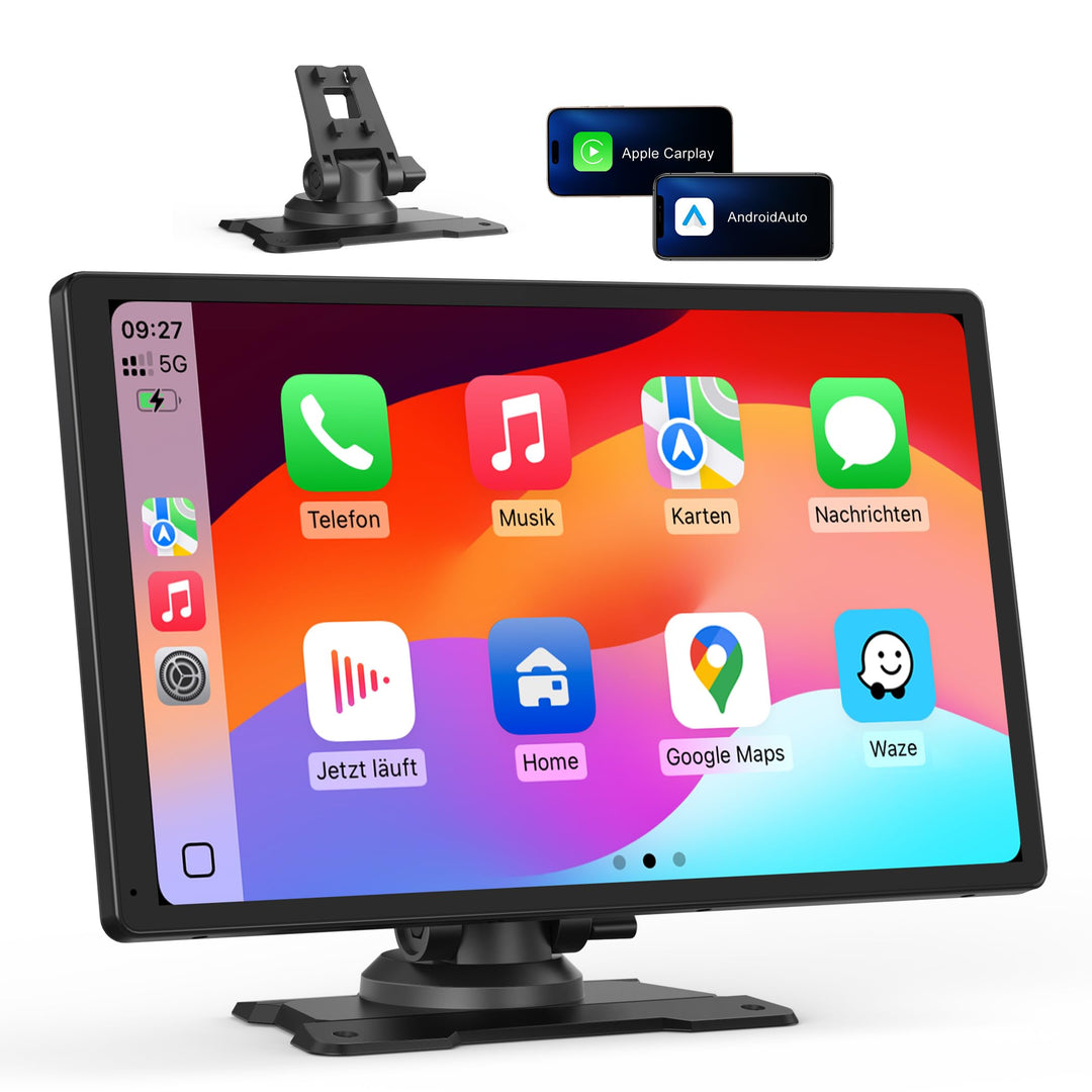 Foxpark 9.26-Zoll CarPlay Display mit IPS Touchscreen, kabelloses Apple CarPlay & Android Auto,Bluet