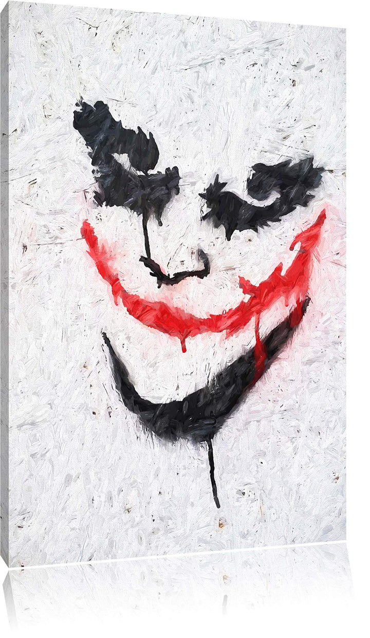Joker Pinsel Effekt, Format: 100x70 auf Leinwand, XXL riesige Bilder fertig gerahmt mit Keilrahmen,