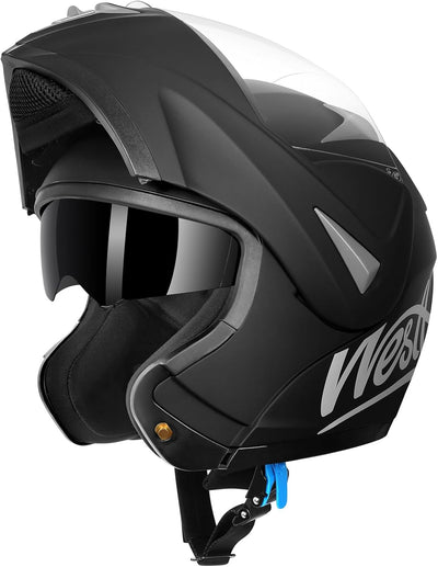 Westt Motorradhelm Herren Damen Klapphelm Jethelm mit Kinnschutz Integralhelm Scooter Roller Helm He