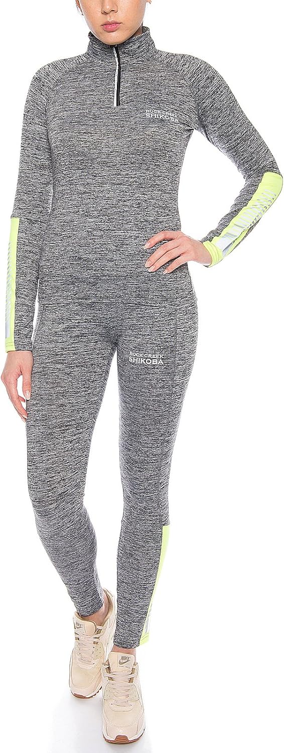 Rock Creek Damen Trainingsanzug Sportanzug Fitnessanzug Shirt Leggings S Schwarz, S Schwarz