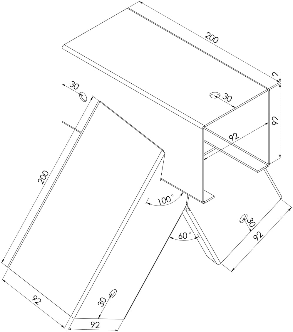 TRIBECCO® Vierkant Schaukelverbinder 90/90mm (100°, Rot) aus pulverbeschichtetem Stahlblech für Gart