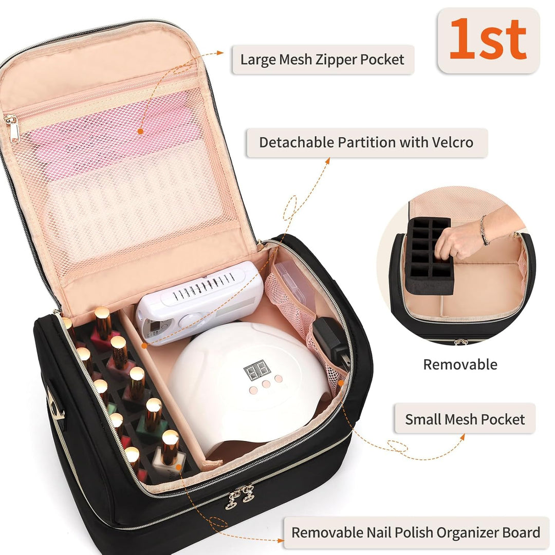 Nagellack Aufbewahrung, Doppelschicht Gellack Organizer Tasche, Reise Gel-Nagellack Aufbewahrungsbox